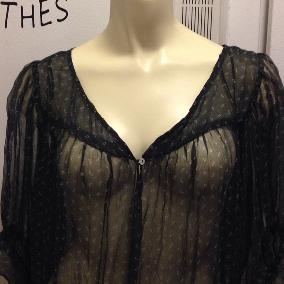 ‼️ON SALE‼️ Zara sprinted sheer peplum top - Picture 4 of 4